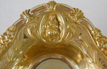 Antique solid silver gilt Baroque French Cruets
